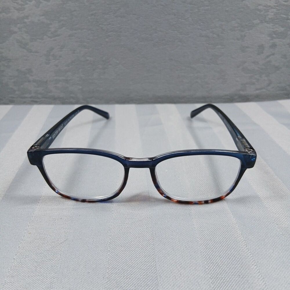 Foster Grant Misha Reading Glasses 3.25 Blue Tortoise Sqaure Frame Readers 52mm